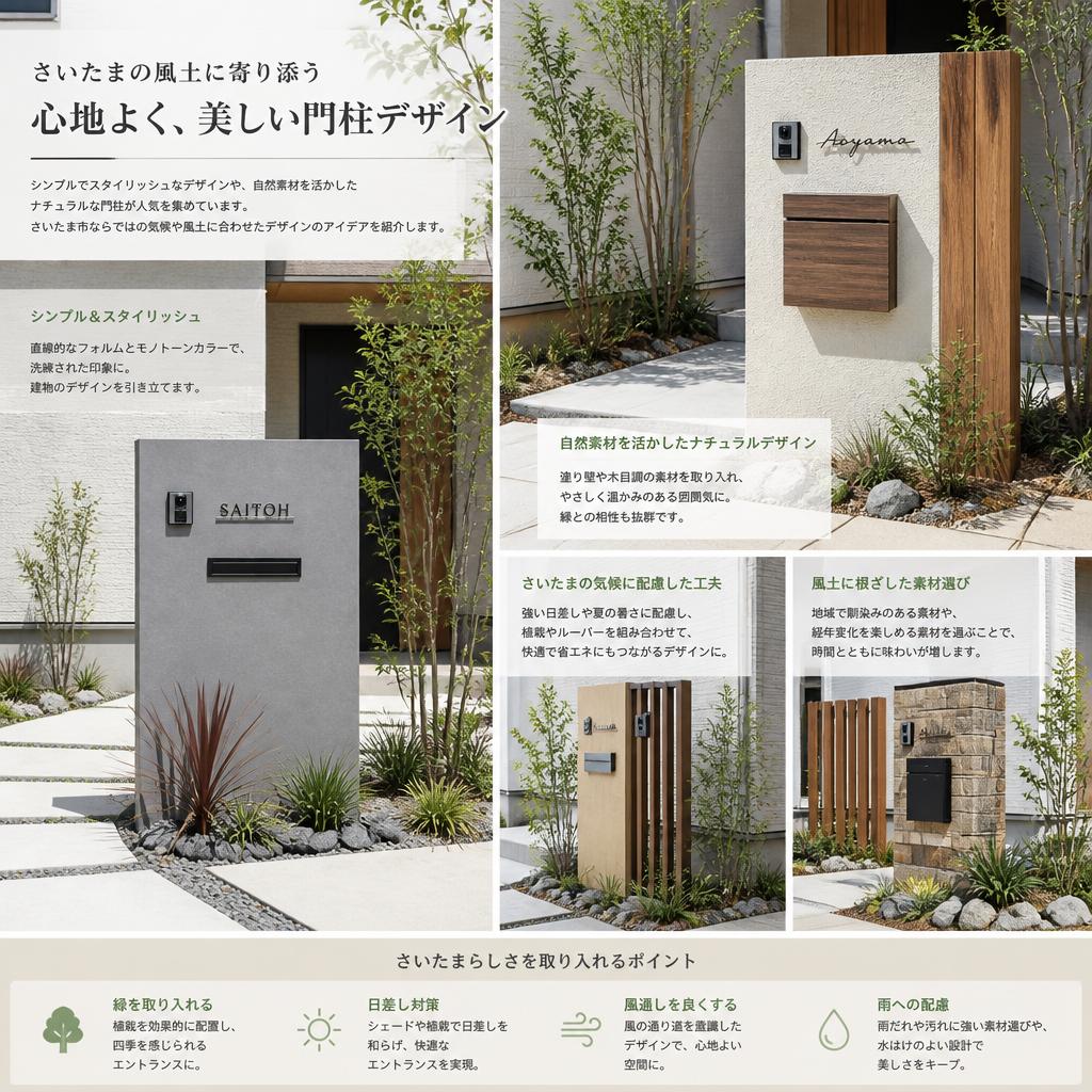 さいたま市における門柱デザインのトレンド